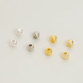 18k Gold Plated Alloy Septal Bead Large Hole Barrel Beads for Jewelry Finding Silver Pattern Round Loose Bead