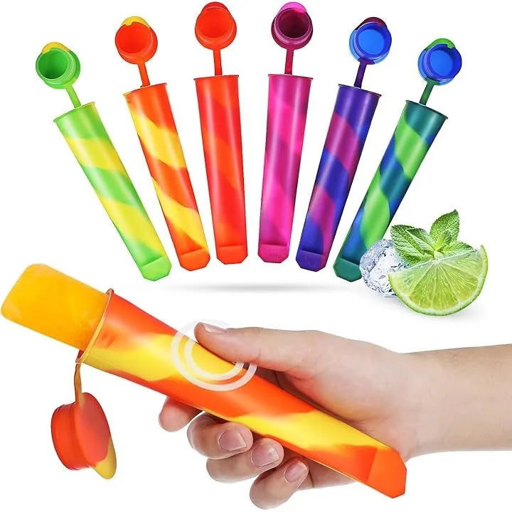 Silicone Popsicle Mold Single with Drip Guard Lid Homemade Ice Cream Maker BPA Free for Kids Freezer Safe