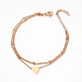 Summer Jewelry Anklet in Fine Bohemian Style Stainless Steel with Chains Available in Silver and Gold