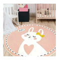 Winter Warmly Soft Faux Fur Floor Rug Kids Play Mat Animal Round Area Rug Nursery Door Mat Round Rug Carpet