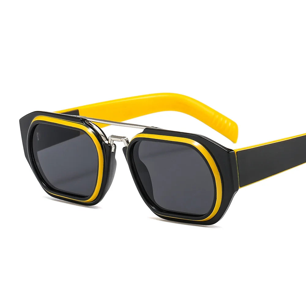 Mens Custom Summer Shades Metal Gold Sun Glasses Private Label Black Yellow Retro Sunglasses 2026 Men Vintage