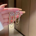 Bohemian Bling Crystal  Multi-layer Pendientes De Mujer 2022 Heart-shaped Rhinestone Earrings