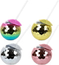 Hot Selling Cheap Fashion Party Drinkware 20oz  pink Silver Gold Tumbler Round Disco Ball Cup Straw