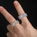 Wedding Jewelry 17ct VVS D Color Moissanite Diamond Men Engagement Ring 18K Gold Plated 925 Sterling Silver Eternity Band Rings