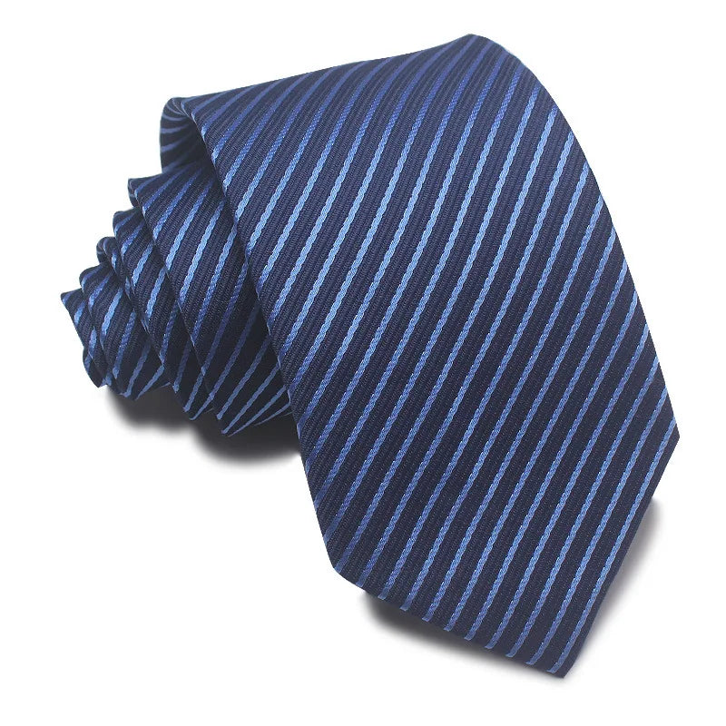 Polyester Jacquard Striped Tie Men's Business Tie Formal Dress Casual Tie