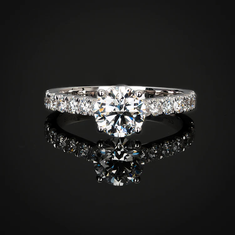 Goldleaf Custom 18K Gold Fine Rings 1.5ct Lab Grown Round Brilliant Cut Color D Wedding Diamond for Women Hot Selling Product
