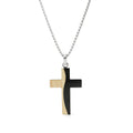Fatingna Simple Concave Convex Cross Pendant Necklace Long Sweater Chain Buddhism Influenced Design Fashion Stainless Steel