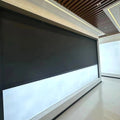 Smart Motorized Pergola Balcony Fireproof Zip Track Windproof and Waterproof Roller Shades Sun Shades