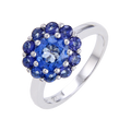 Abiding Cluster Classical Fashion Ring 925 Sterling Silver Natural Mystic Quartz-Lolite Gemstone Ring Jewellery Women