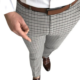RNSHANGER Autumn Men's Business Casual Skinny Stretch Slim Fit Pencil Pants Fashion Streetwear Jogging Trousers for Male