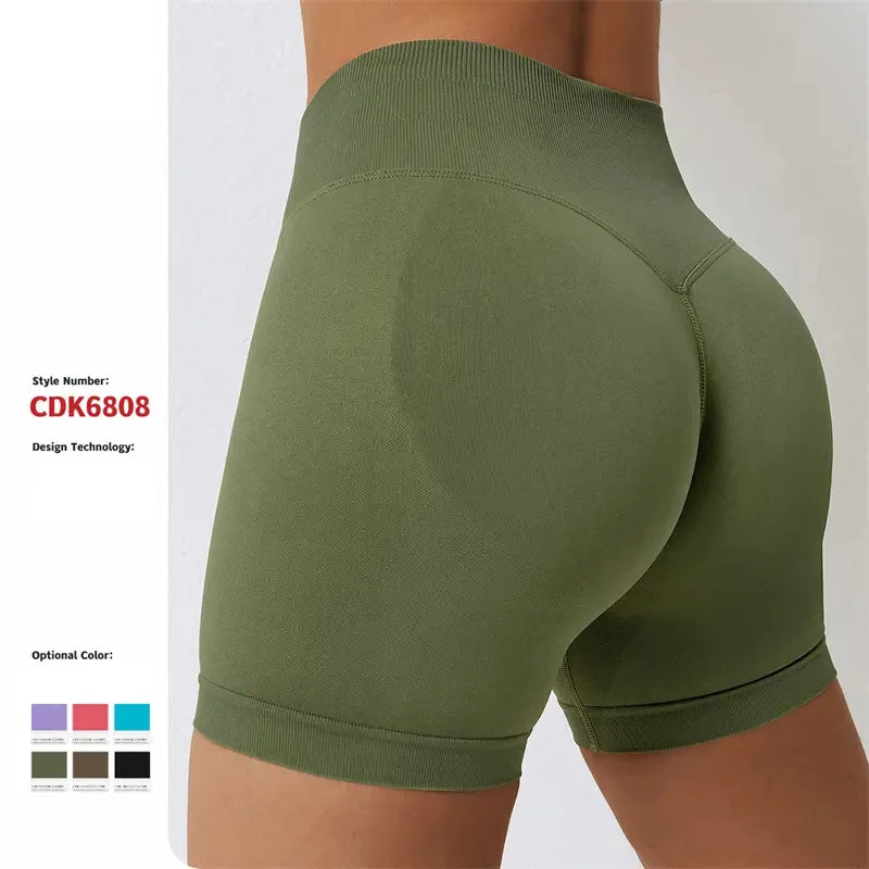 Custom Logo Seamless Gym Yoga Shorts Leggings Womens High Waist Cycling Biker Shorts