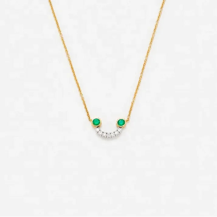 LOZRUNVE 5A Cubic Zircon Jewelry 925 Silver Pave Rainbow CZ Stone Smile Charm Necklace Choker Women Girls