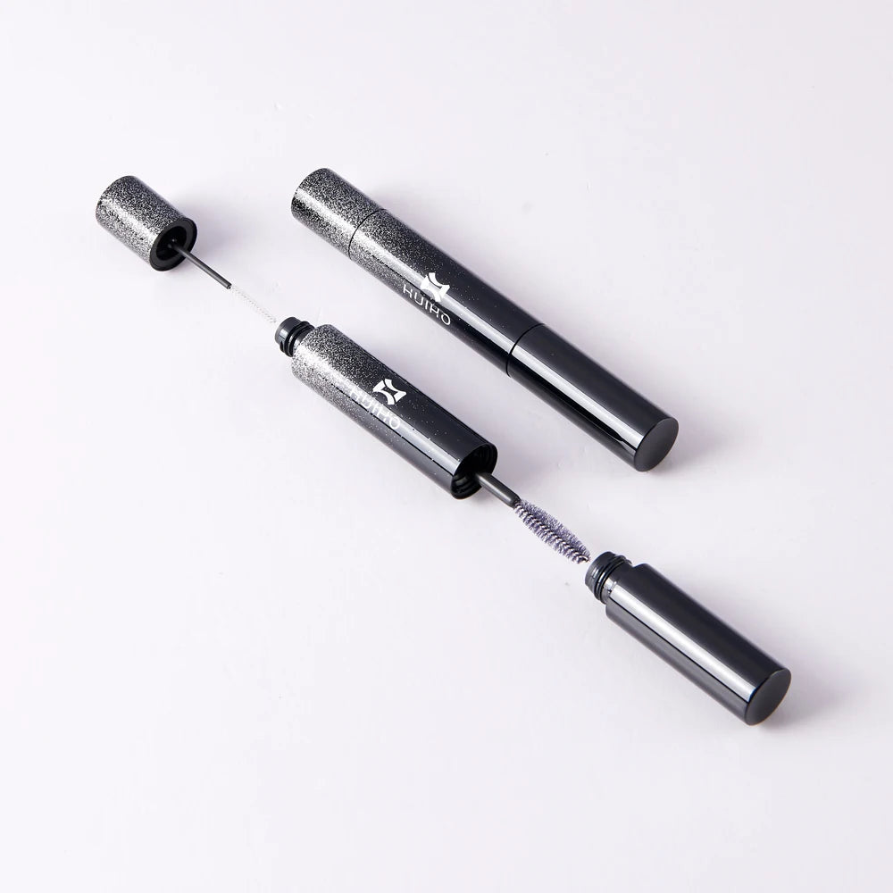 HUIHO Fashion Design Glitter Double Ended 4ml+4ml Aluminum Mascara Tube Refillable Cosmetics Packaging Empty Mascara Case