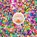 100 Pieces Colorful  Fruit Cartoon  Alphabet Soft Polymer Clay  Beads Mixed Loose Beads