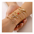 Trendy Non Tarnish 18k IP Gold Plated Stainless Steel Adjustable Bangle Jewelry Women With Zircon