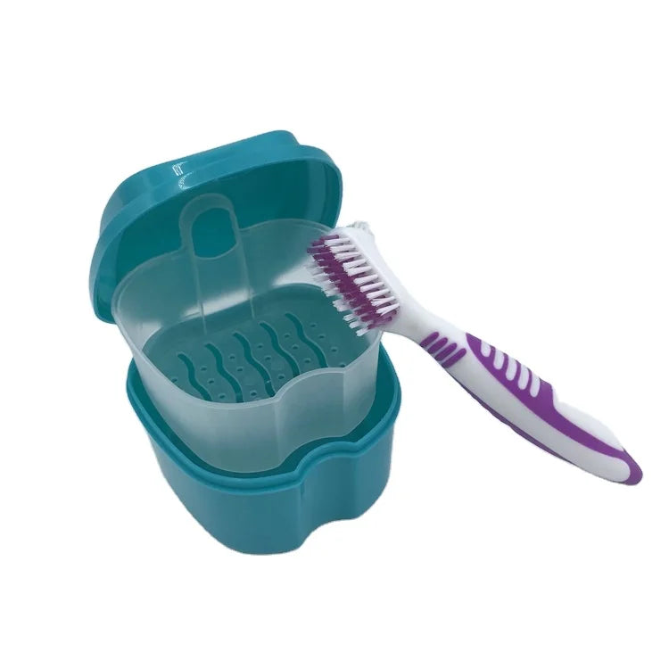 Wholesale Denture Brush with Hard Nylon Bristles Private Label Durable Double Head Toothbrush