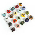 Hot Selling Ceramic Classic Pastoral Cabinet Pumpkin Gold Drawer Pull Wardrobe Furniture Handle Knobs for Dresser Drawer