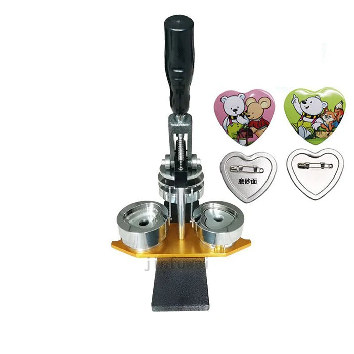 Cheap Metal DIY Heart Shaped Button Badge Hand Punch Press Making Machine Kit