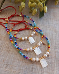Goboho Colorful Seed Bead Tiny Bracelets Red Rope Friendship Gold Cross Shell Virgin Mary Charm Jewelry Christian Theology