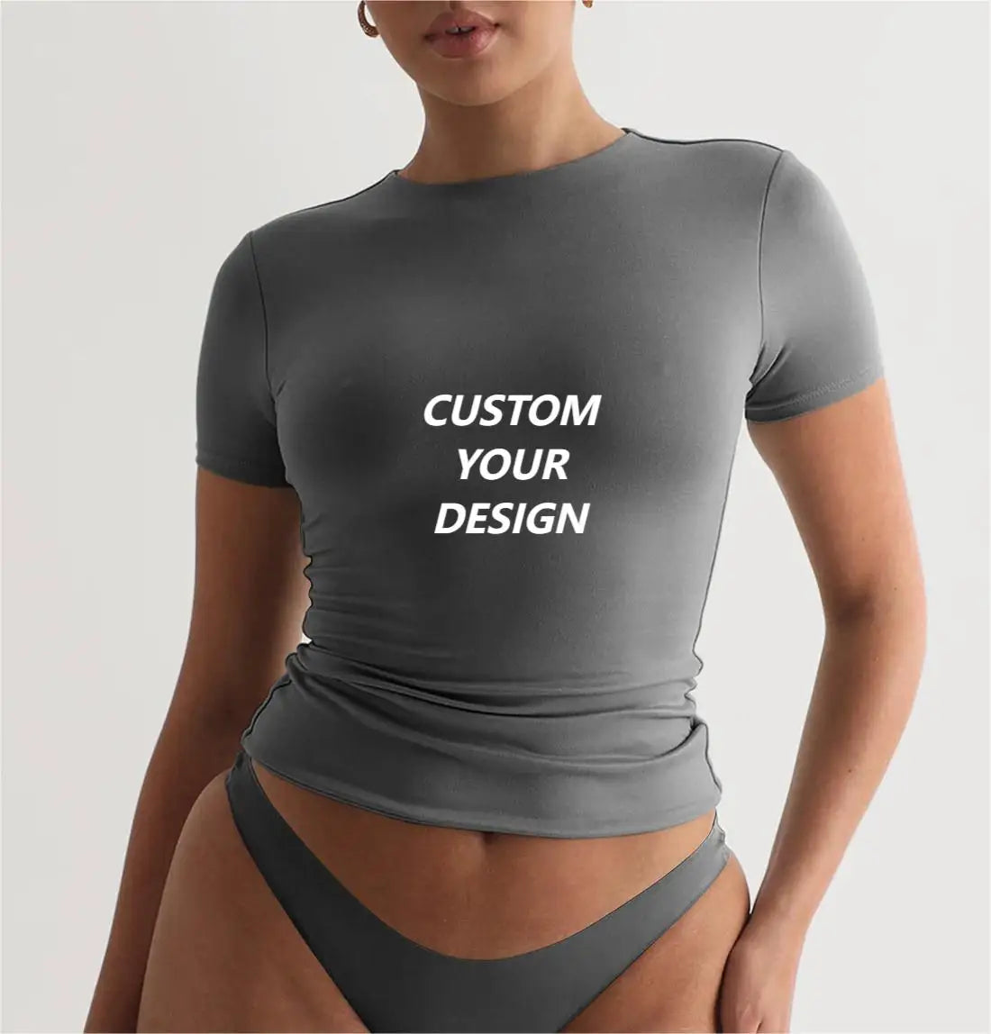 2026 Factory Custom Women Crop Tops T-shirts 100% Cotton Printed Blank Tshirts Customized Logo Wholesale Women Cropped T Shirt