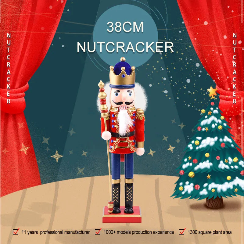 High Quality Wooden Crafts 38cm Nutcrackers for Decoration