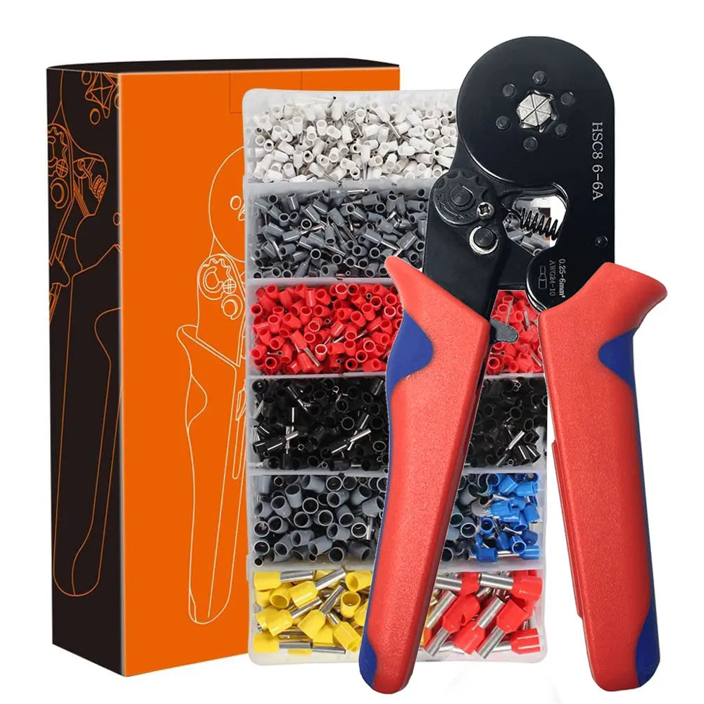 Cable Tube Needle Wire Crimpe Hand Cord End Press Tubular HSC8 6-6A Terminal Ferrule Crimping Pliers Kits
