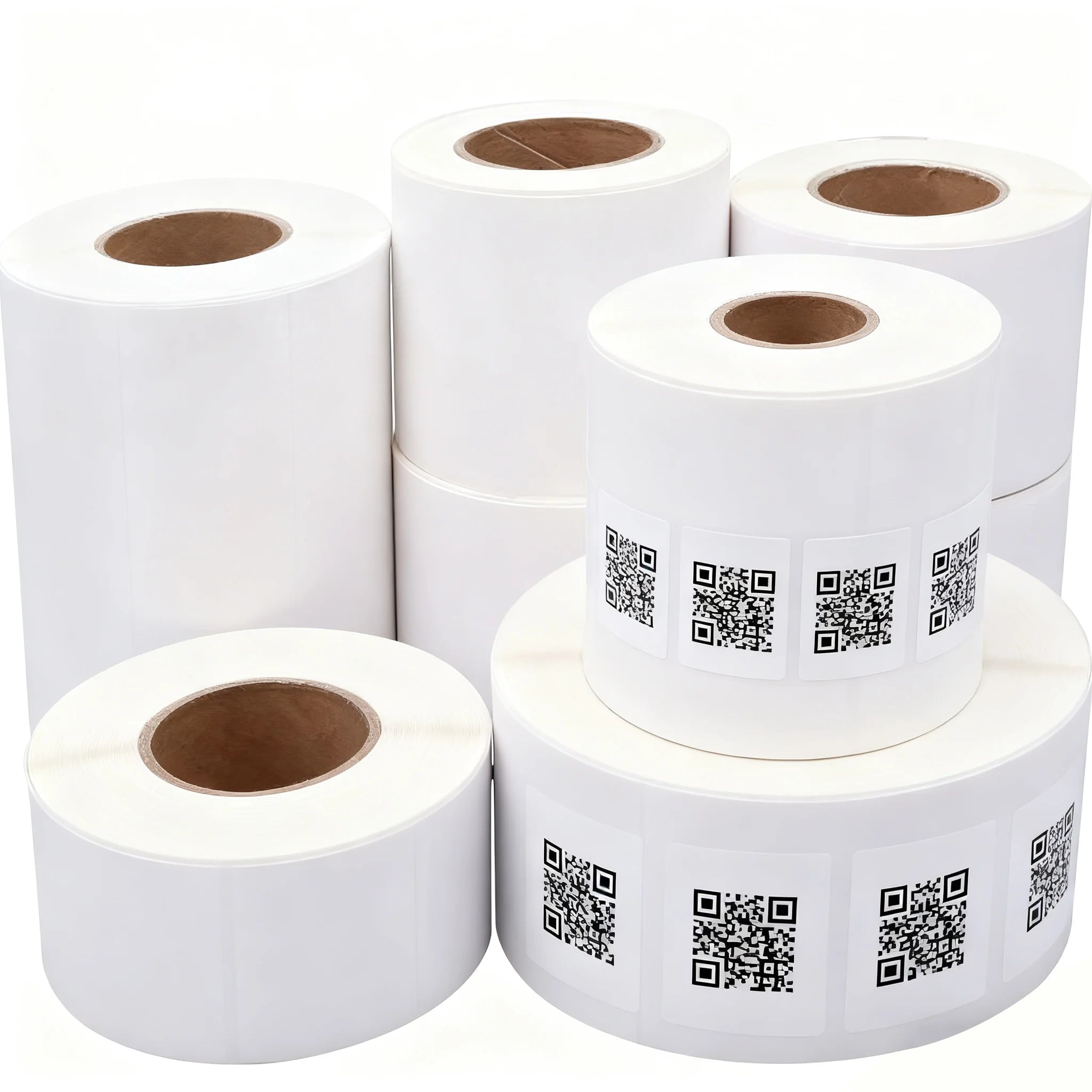 Customized Small QR Code Matrix Waterproof Paper Adhesive Sticker for Packaging Promotion Shipping Labels Die Cutting Printing