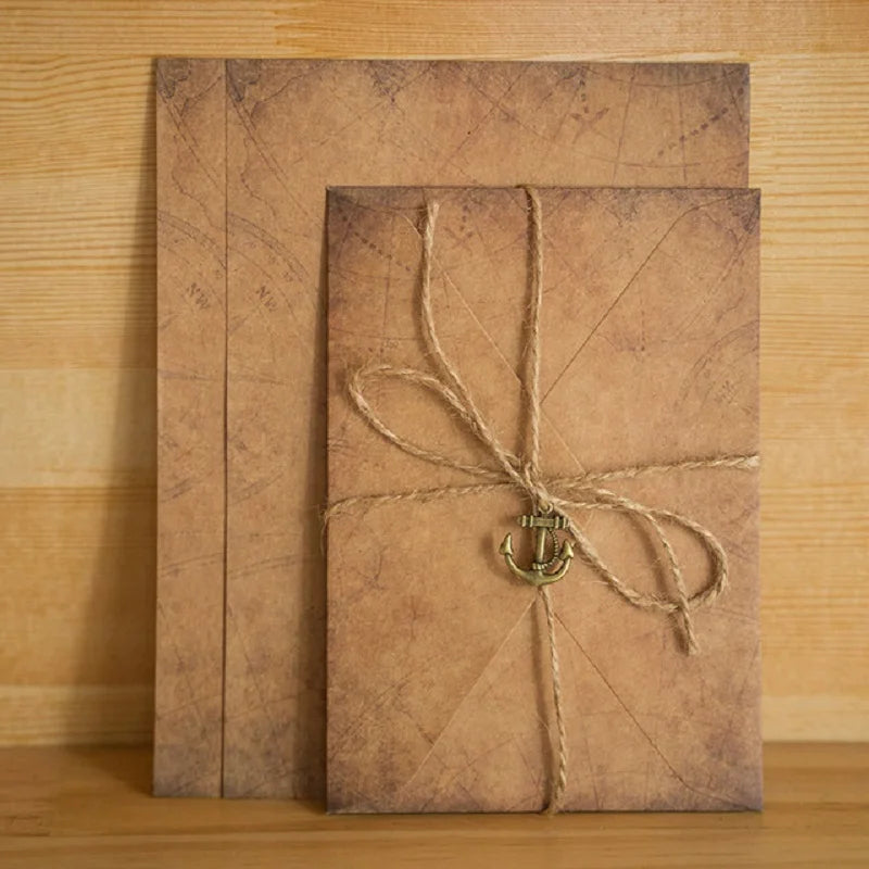 A5 Handwritten love Letter Stationery Customizable Content Retro Kraft Paper Stationery Envelope Set Confession Letterhead