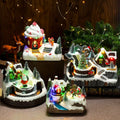 Christmas Rotation Resin Light Music Box Rotating Small Train Decorations Christmas Gifts
