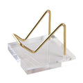 Best Selling Modern 6.5x6.5cm Acrylic Display Stand Quality Assurance Foldable Jewelry Rack Holder Gold/Clear Color Easy
