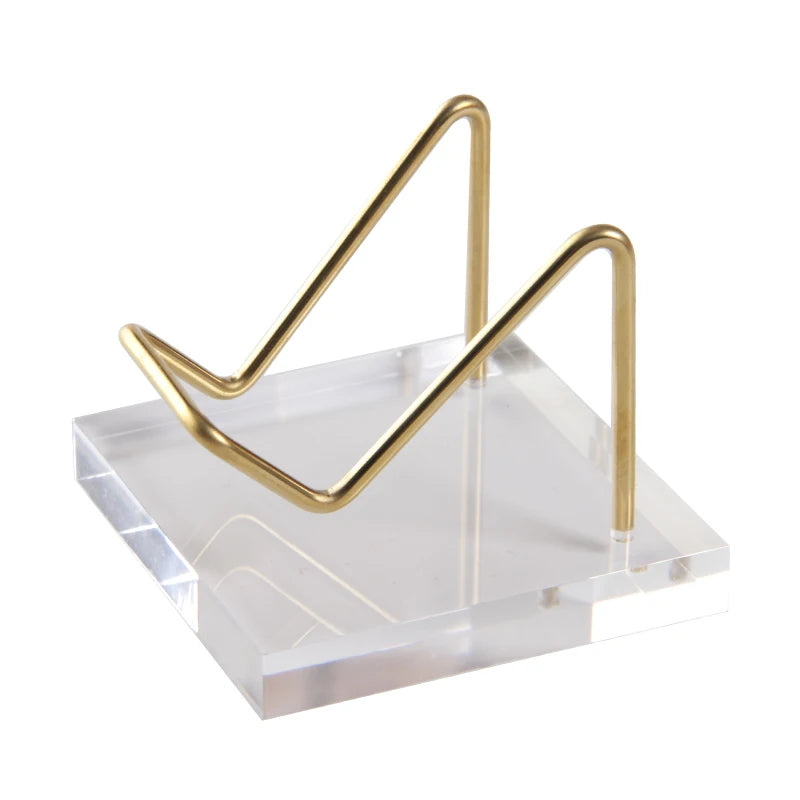 Best Selling Modern 6.5x6.5cm Acrylic Display Stand Quality Assurance Foldable Jewelry Rack Holder Gold/Clear Color Easy