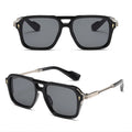 Luxury Sunglasses Men Outdoor Sunshade Eye Glasses Double Beam Hollow Square Frame Metal Temples Designer Sun Glasses Women