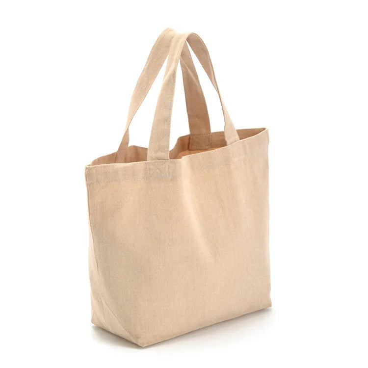 Wholesale Portable Cotton Canvas Shopping Bags Custom Logo Printing Recyclable Blank Tote Bags Letter Design for Advertising