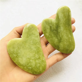 Wholesale Green Jade Stone Body Gua Sha Board Plate Back Rose Quartz Scraping Crystal Massage Tool for Gifts