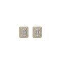 E023   Hip Hop  CZ Earrings  Women  Brass Setting Zircon Stud Earrings
