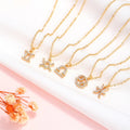12 Zodiac Good Luck Charm Pendant Necklace 18K Gold with Sparkling 3A Zircon for Daily Wear Necklace