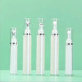 Low MOQ Shiny White As 10ml 15ml Luxury Airless Bottles for Face Cream Lotion Eye Cream Facial Cleanser Screen Printed Roll on