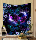 Tapestry Hippie Yoga Mat Wall Hanging Bohemian Bedspread Dorm Decor Tapestries Flower Butterfly Carpet Decoration