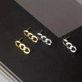 Fashion Jewelry 925 Sterling Silver Minimalist Earring Simple Link Chain Shape Gold Plated Stud Earrings for Women