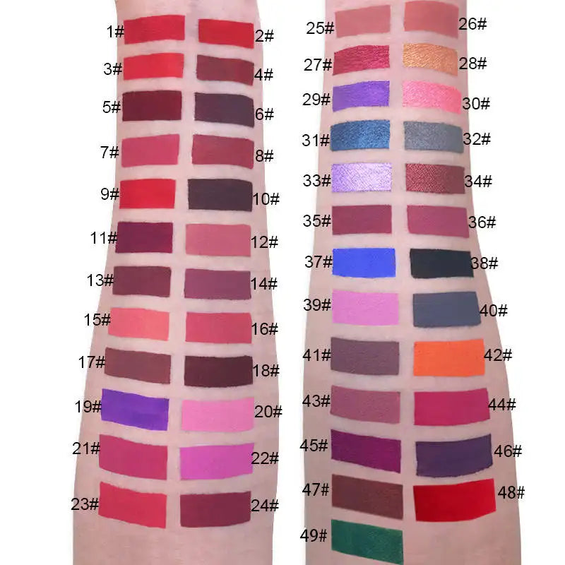 49 Color Matte Lipgloss Make Your Own Logo Wholesale Private Label Custom logo Matte  Liquid Lipstick