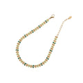 Waterproof Stainless Steel Drop Oil Boho Anklets Friendship Jewelry Green Leaves Wheat Enamel Beach Foot Chain Anklet Girls