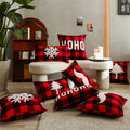 Amity Factory Wholesale Christmas Red Black Plaid Embroidered Throw Pillow  Cover  Modern Home Sofa Decor Cushion Covers