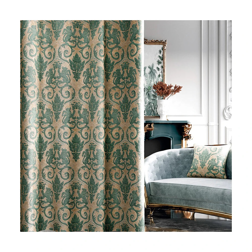 M&Y 2024 New Design Arabic Jacquard Curtain Fabric 100% Recycled Polyester Knitted for Living Room Bedding