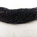 Natural Smooth Charm Gemstone 2MM 3MM Faceted Ronud Shape Black Spinel Stone Loose Beads Jewelry Making