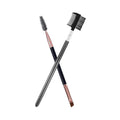 Wholesale Fine Flat Angled Rose Gold Eyebrow Bamboo Makeup Brushes Private Label Logo Synthetic Eye Shadow Foundation