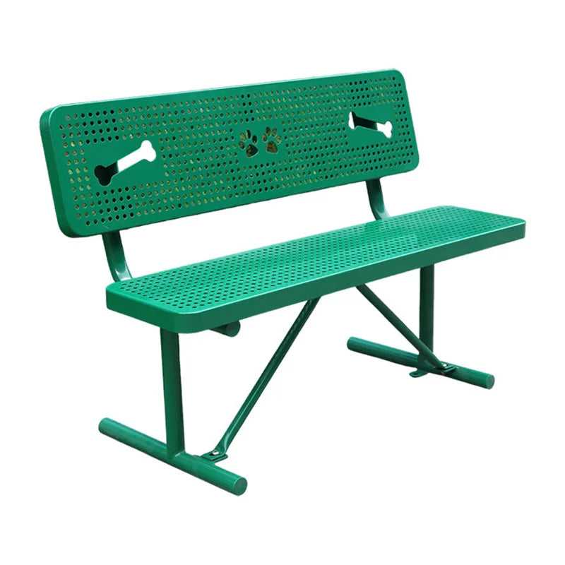 Outdoor Dog Park Furniture Perforated Steel Bench Seat Outside Metal Bench Seating Public Garden Patio Chair Bench Factory