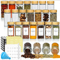 Canister Wood Lid Spice Jars Herb and Spice Containers Seasoning Bottles 4 oz square Glass Spice Jars with Wooden Bamboo Lid Set