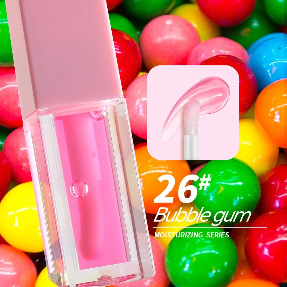 Wholesale Factory OEM Custom Fruit Gradient Plumping Lip Gloss Makeup Private Label Long Lasting Vegan Clear Lipgloss Oil