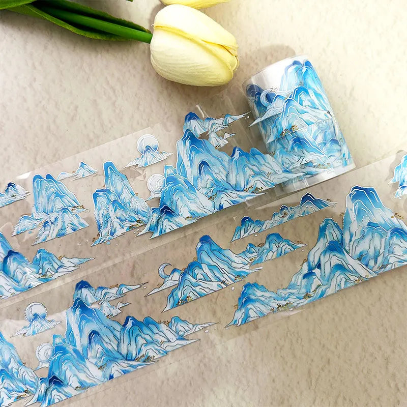 Custom Journal Sticker Rolls Transparent Sliver Foil PET Tape