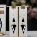 Unisex 925 Sterling Silver VVS Moissanite Trillion Cut Drop Earrings Fine Jewelry Rhodium Plated Trendy for Anniversary Gift